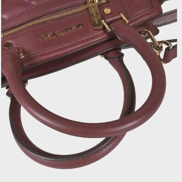 Michael Kors Burgundy Quilted Leather Medium Selma Satchel w/Crossbody Strap - Picture 12 of 15